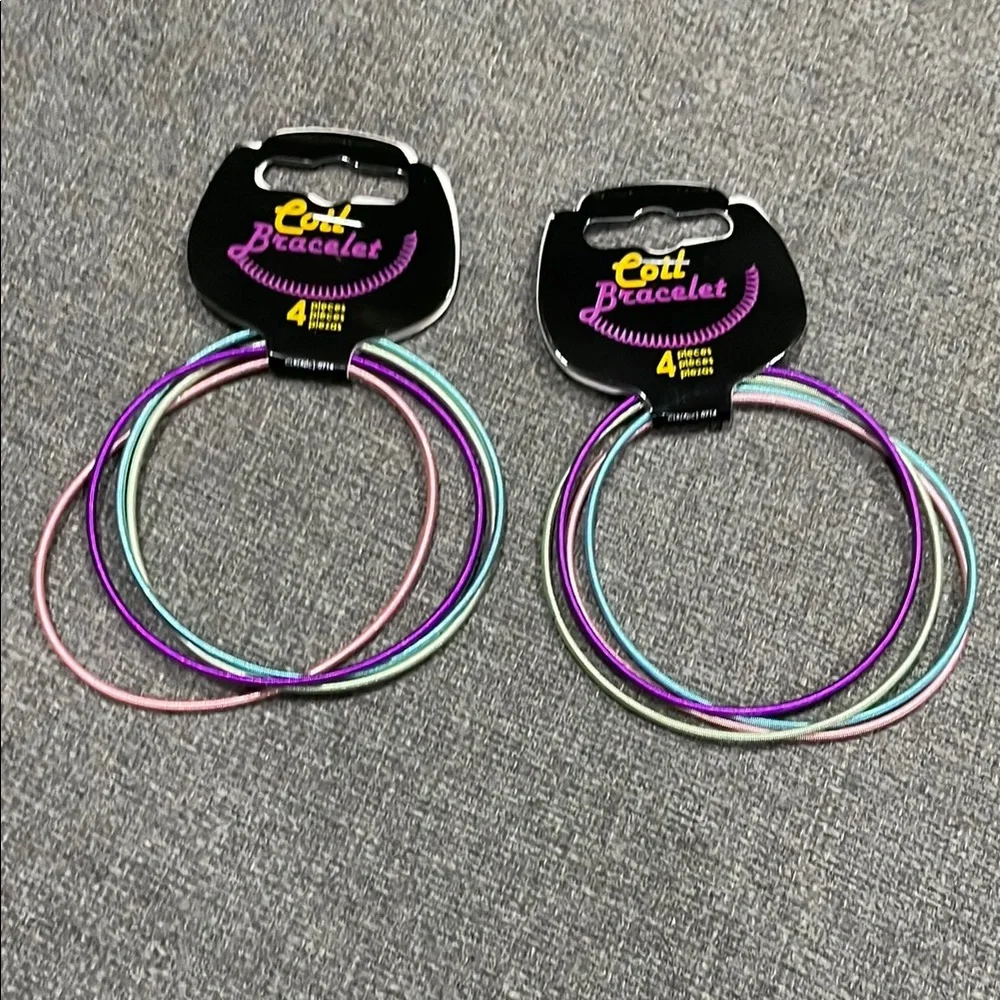 Colorful Coil Bracelets Set of 4 bundle of 2